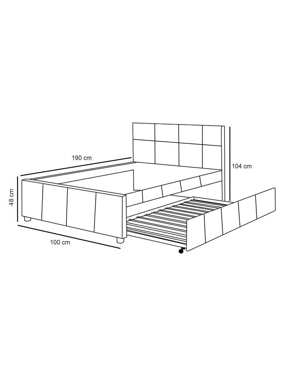Cama doble de madera individual 3