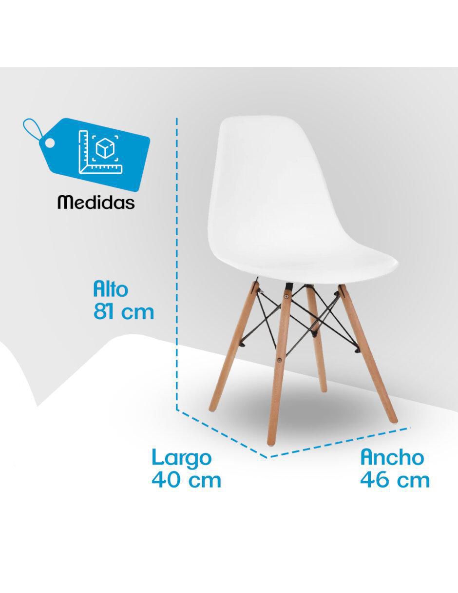 Juego de sillas 4 piezas Eame de plástico 6