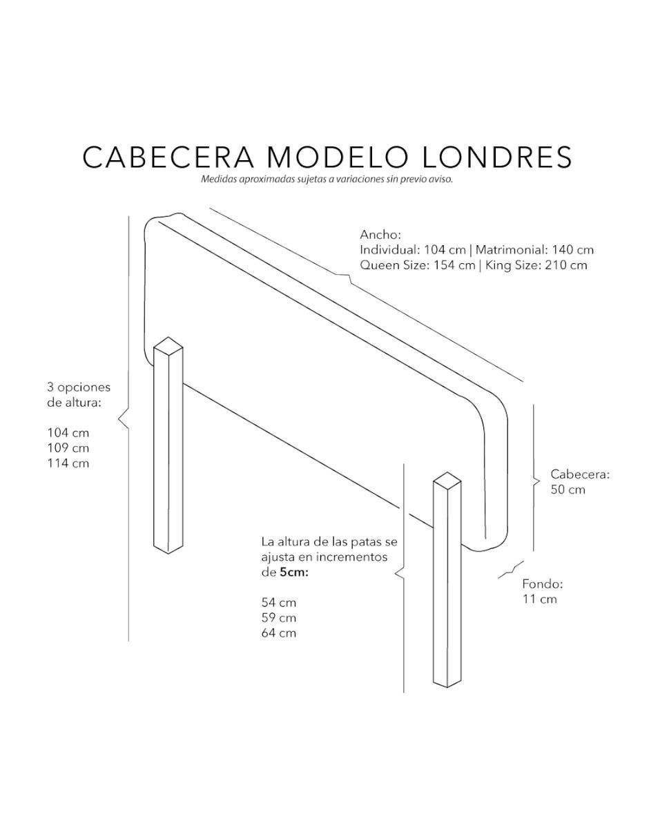 Cabecera Londres de madera pino 2
