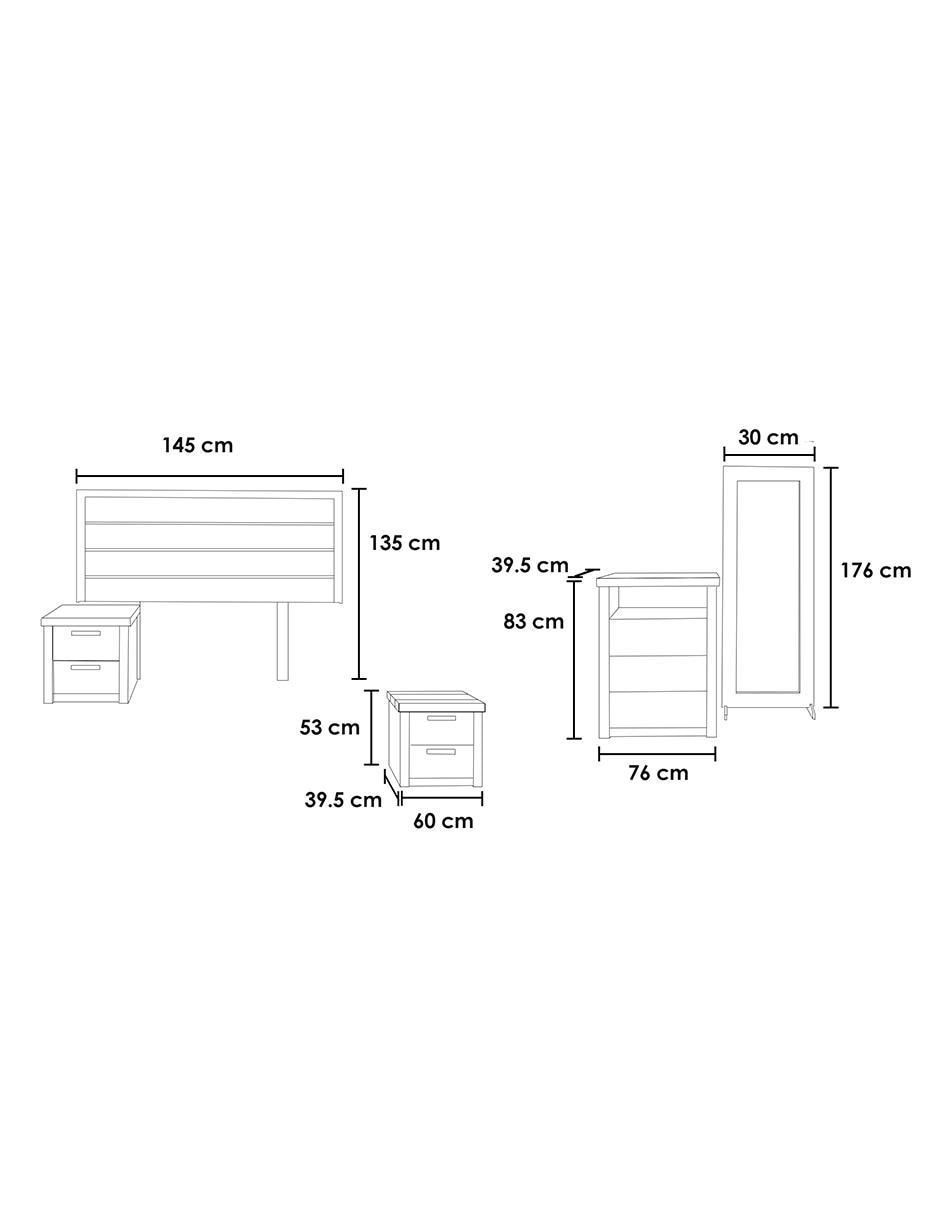 Set Recámara Toto de MDF 9