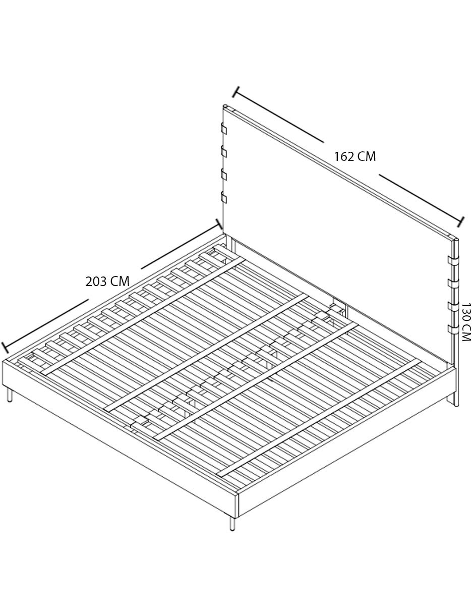 Cama Lokken de madera queen size 4