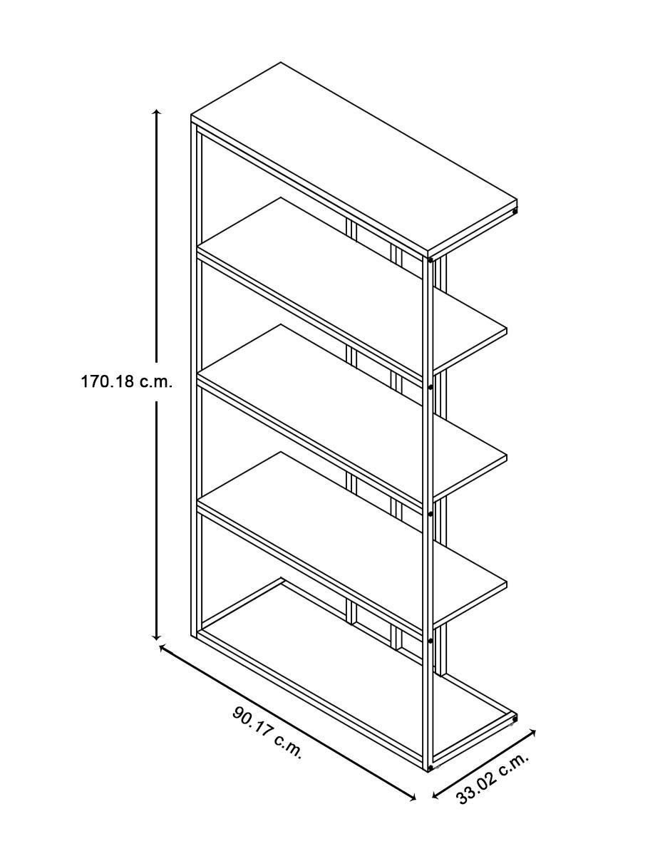 Librero de madera roble 3