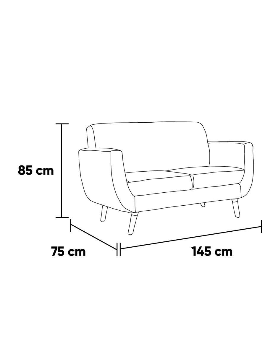 Sofá doble kessa love seat lewis de madera