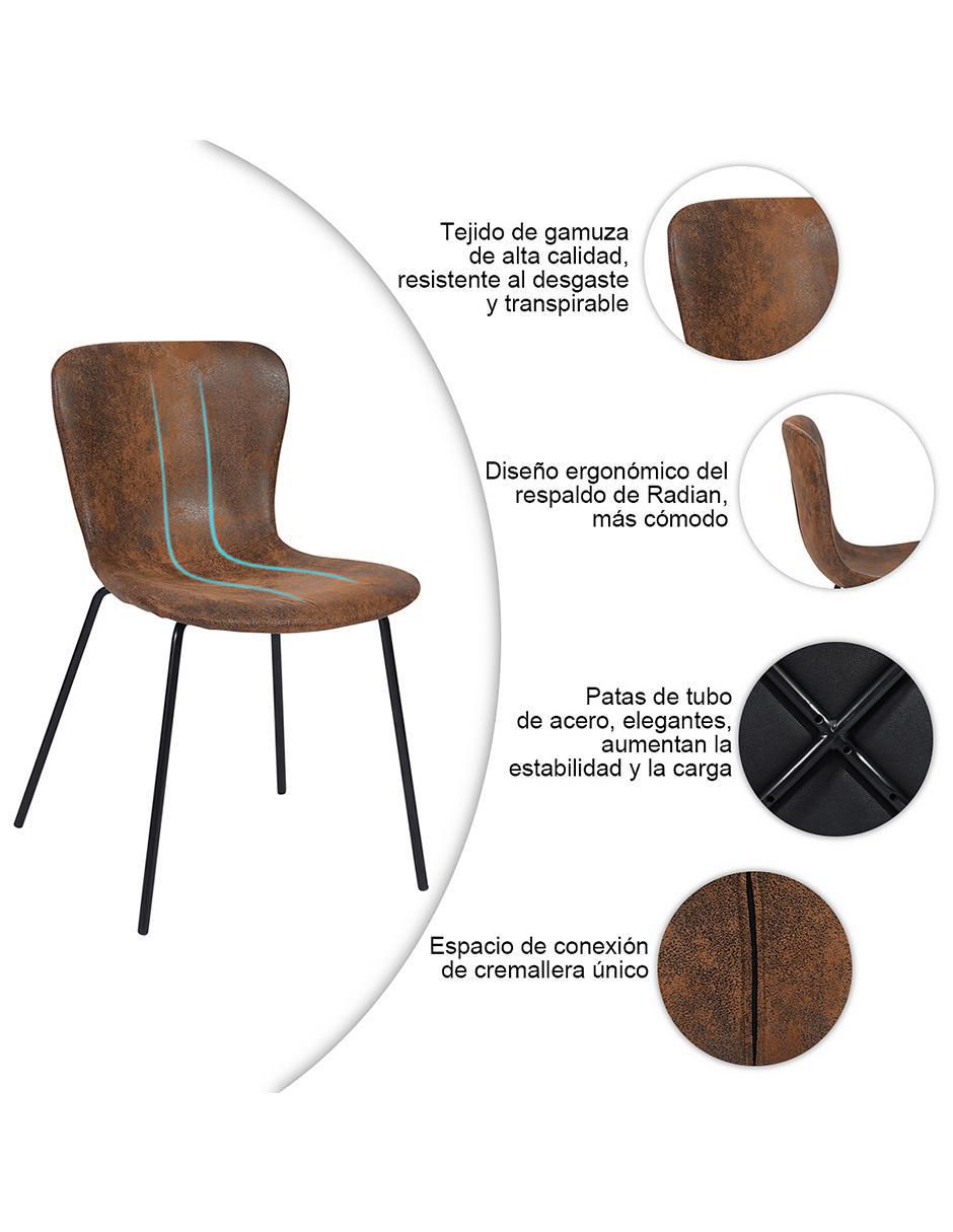 Juego de sillas 4 piezas Koziello Suede 6