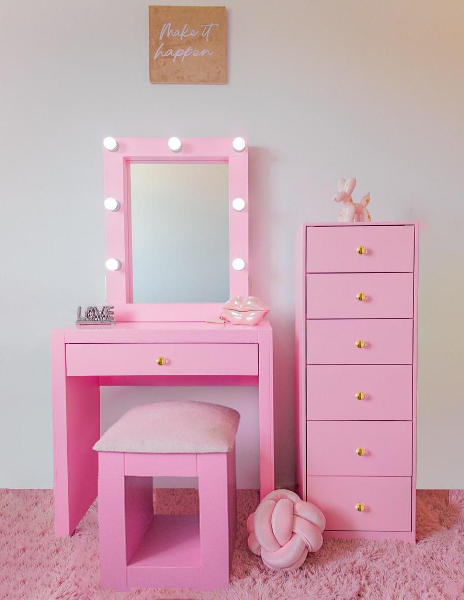 Cajonera Barby Pink Gold de MDF 3