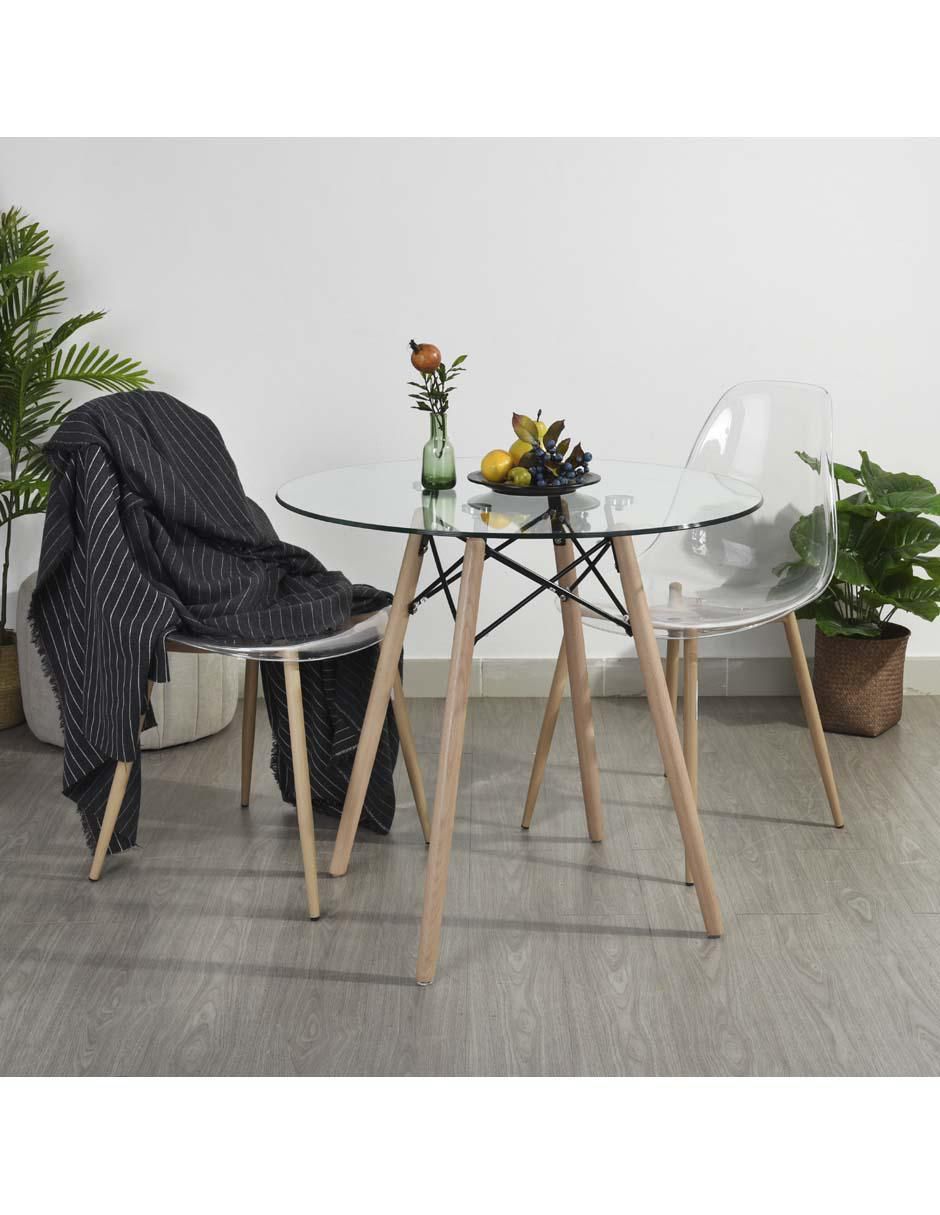 Mesa de comedor armable de vidrio 2