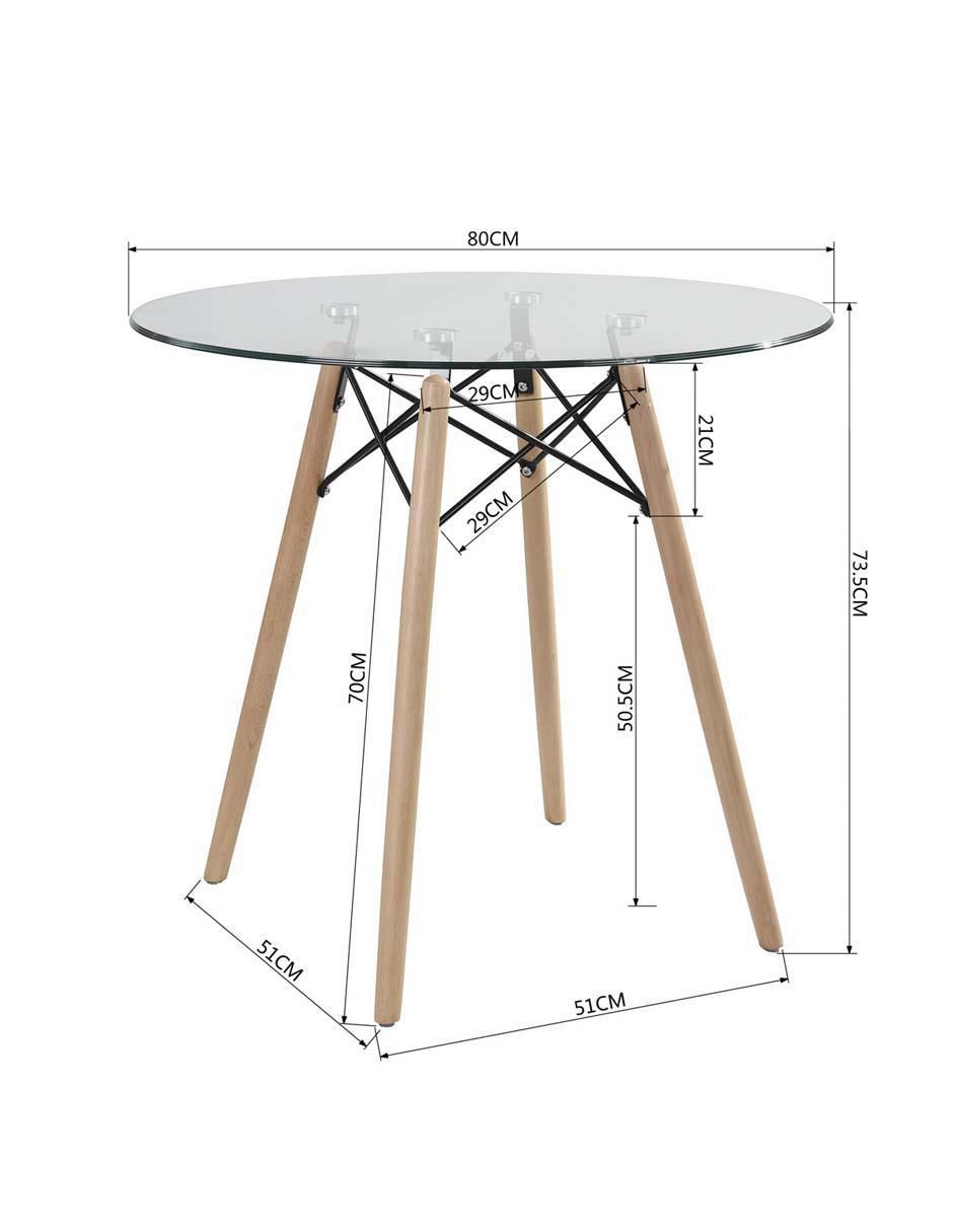 Mesa de comedor armable de vidrio 6
