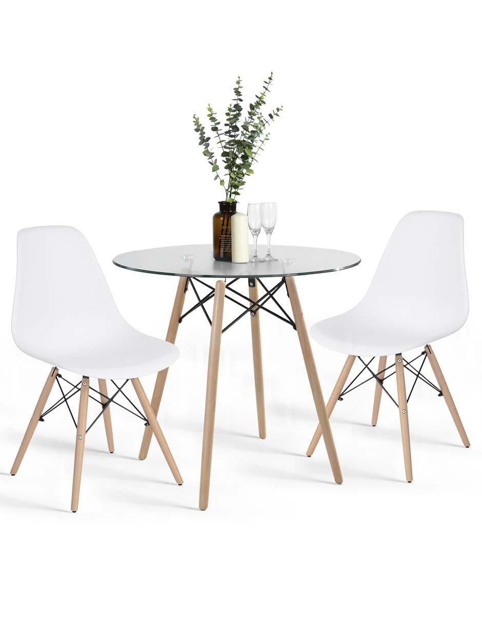 Mesa de comedor armable de vidrio 3