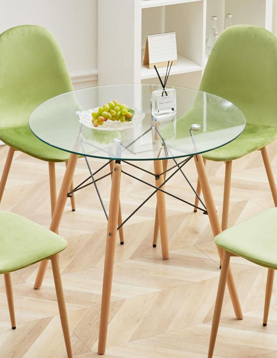 Mesa de comedor armable de vidrio 5