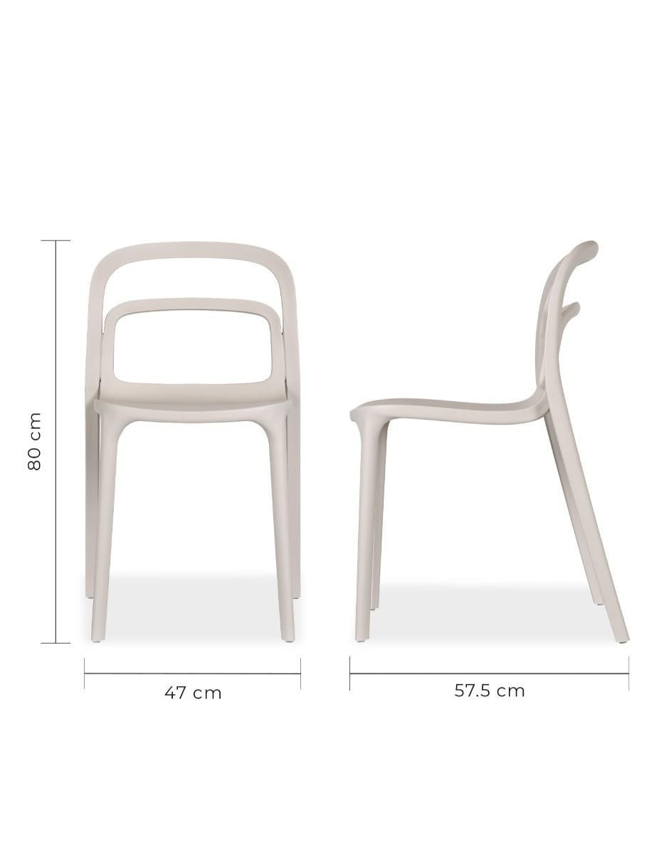 Juego de sillas 4 piezas Asti de plástico 6