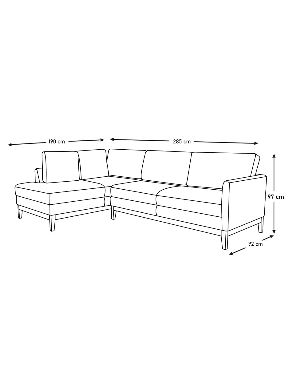 Sala modular izquierda Newton de tela 4