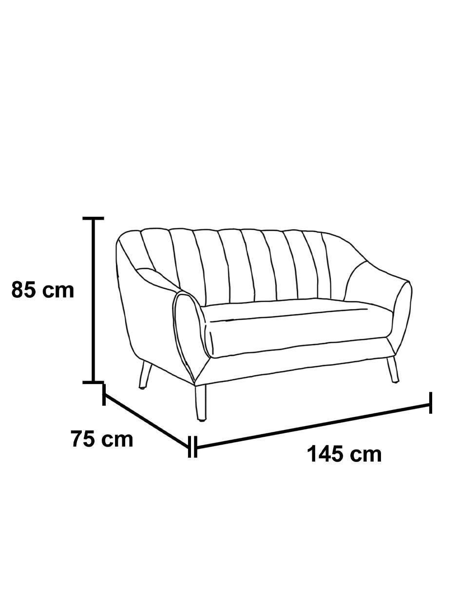 Sofá doble kessa love seat rosie de madera pino