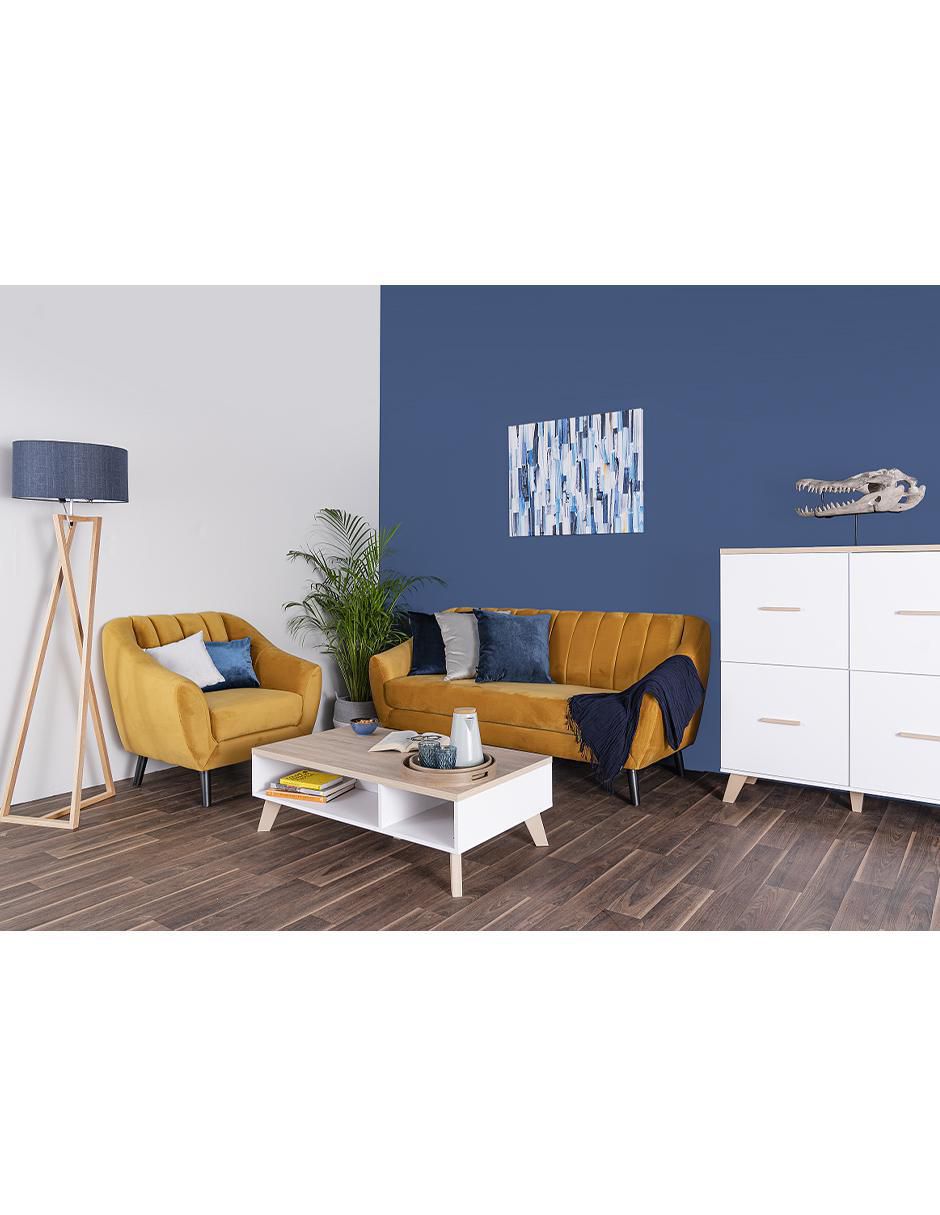 Sofá doble kessa love seat rosie de madera pino
