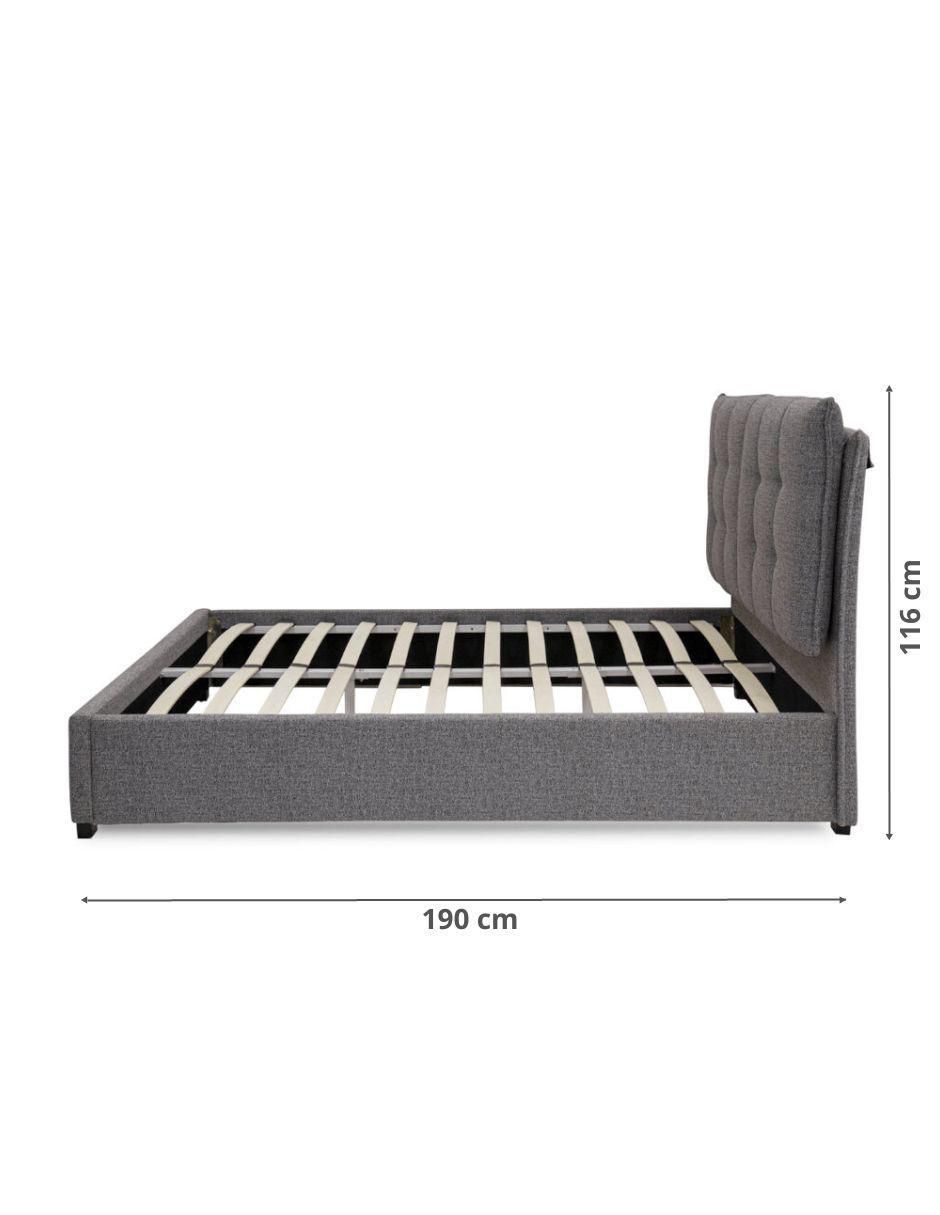 Cama de madera nogal queen size 6