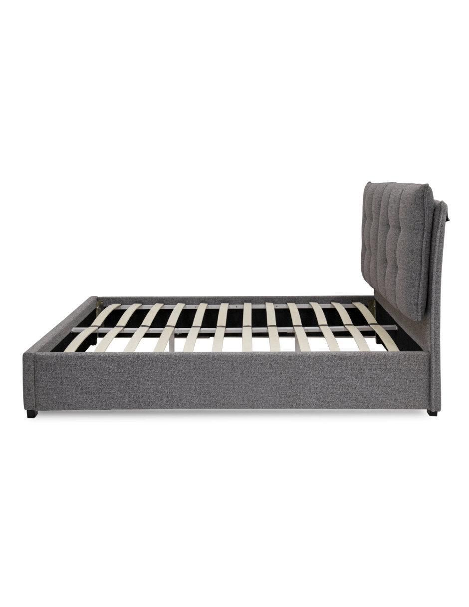 Cama de madera nogal queen size 3
