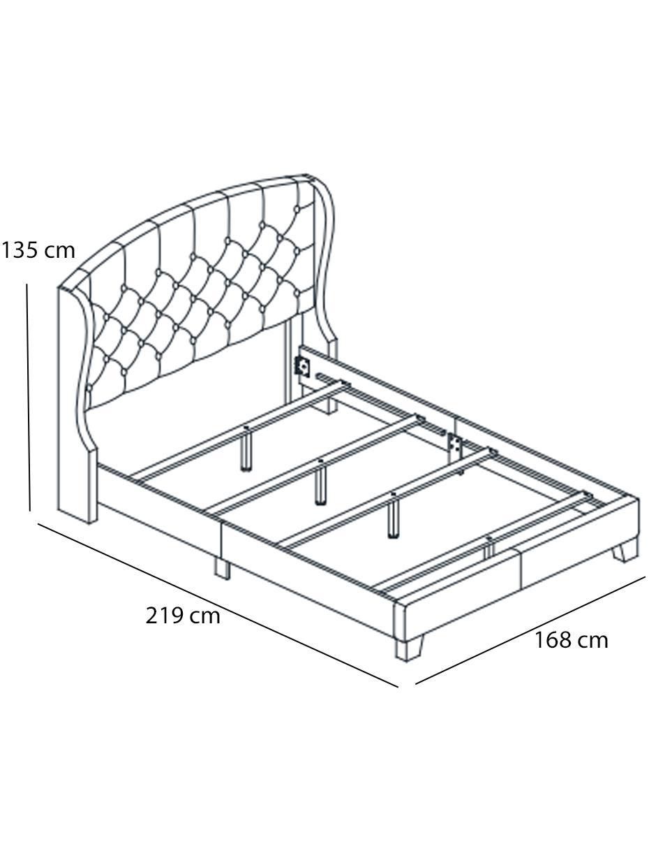 Cama de madera queen size 3