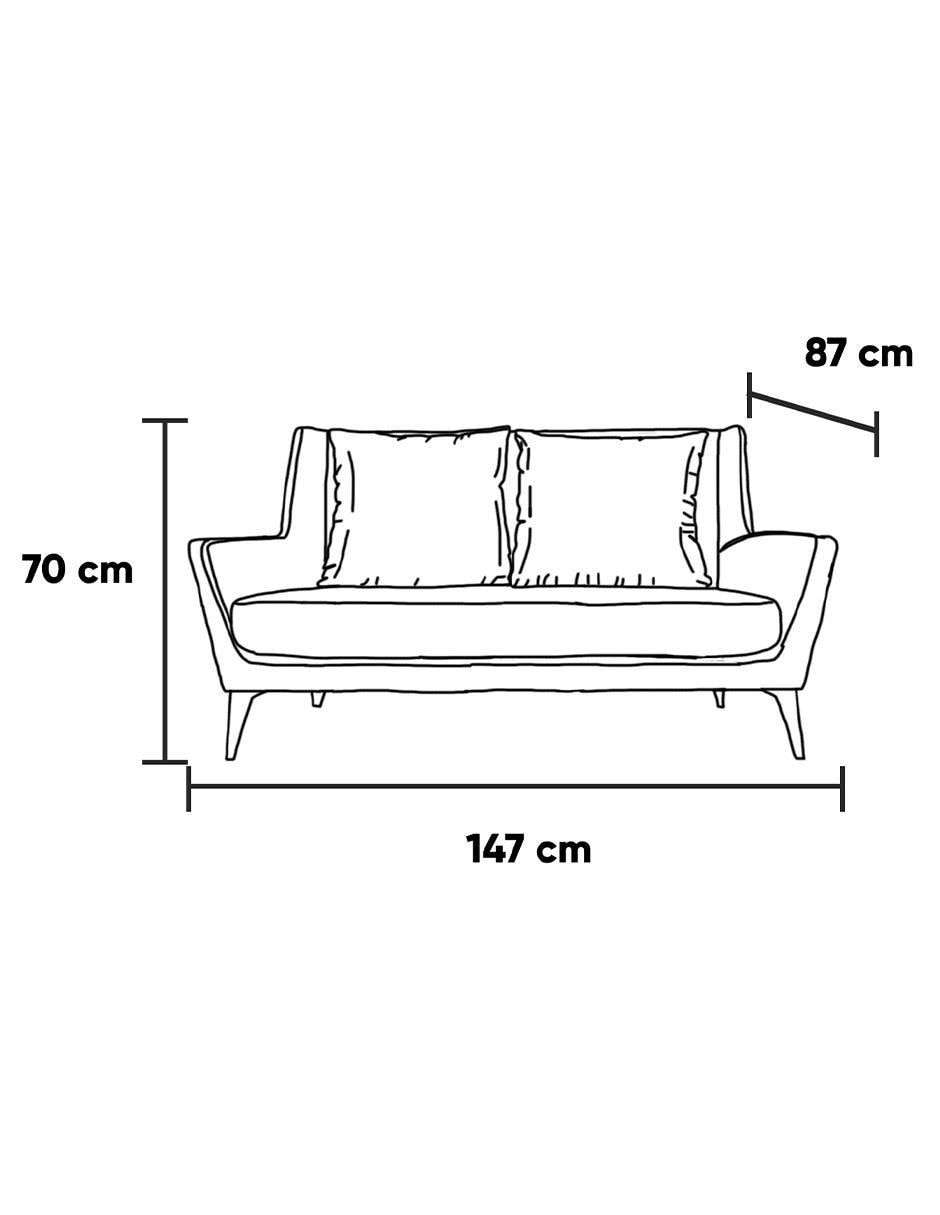 Sofá doble kessa love seat julian de madera pino