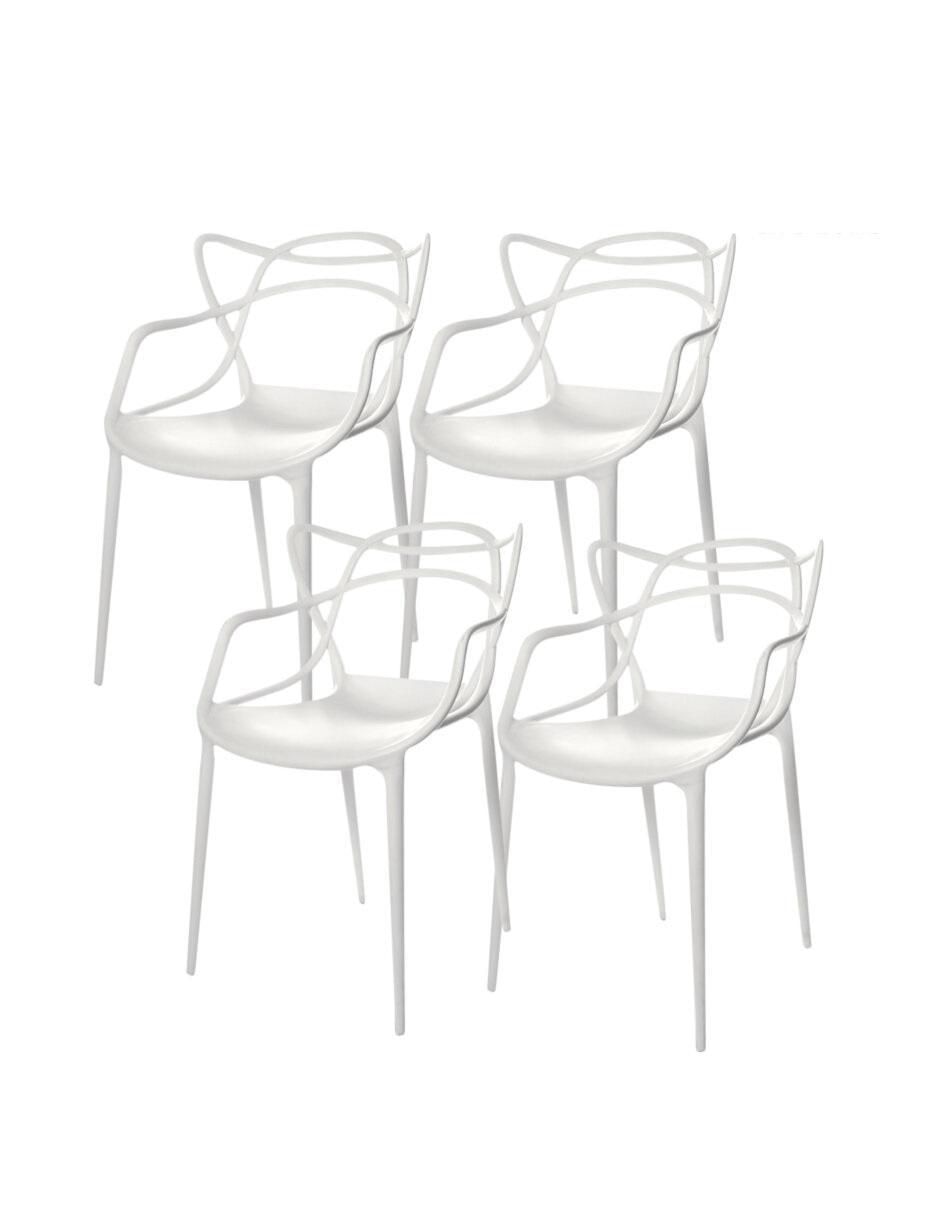 Juego de sillas 4 piezas de plástico