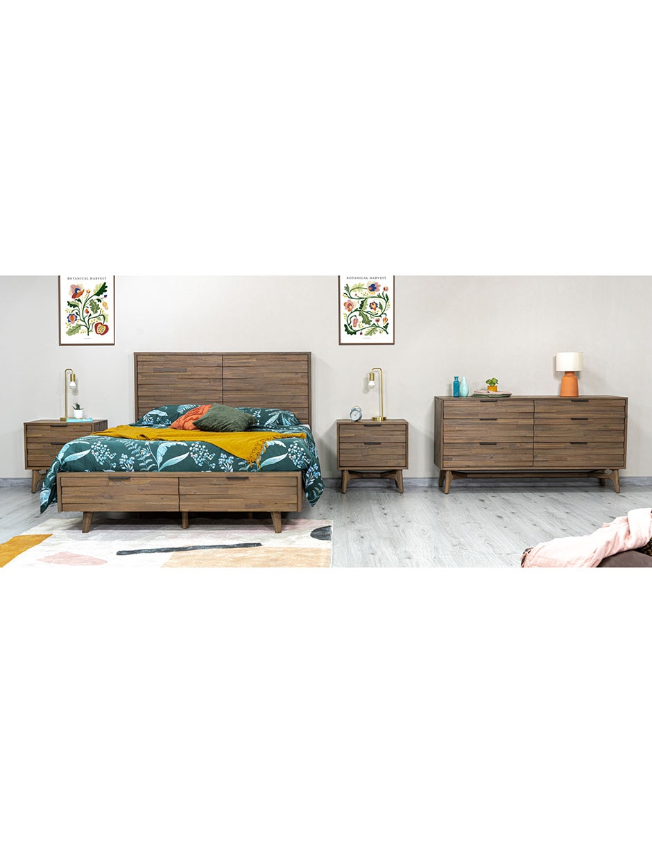 Cama Asher de madera acacia 4