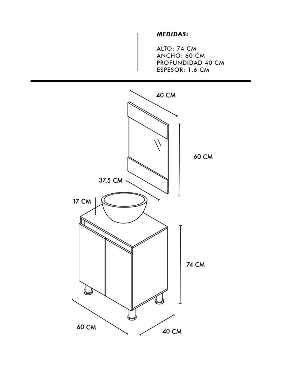 Gabinete decomobil mueble gabinete para baño con ovalin y monomando de lujo. de mdf