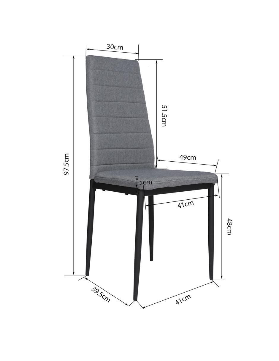 Silla 4 piezas Ann de acero 7