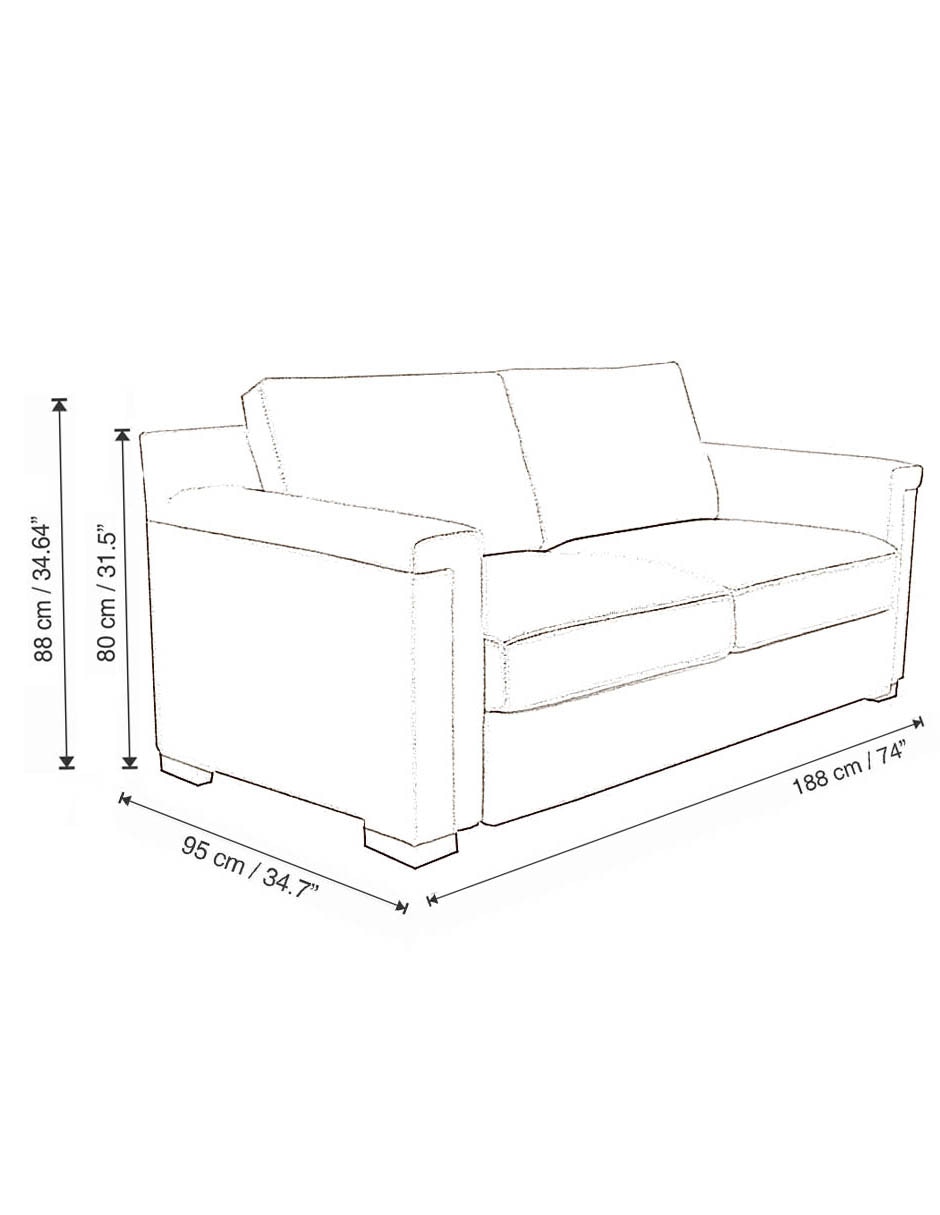 Love seat Bagley de tela 9