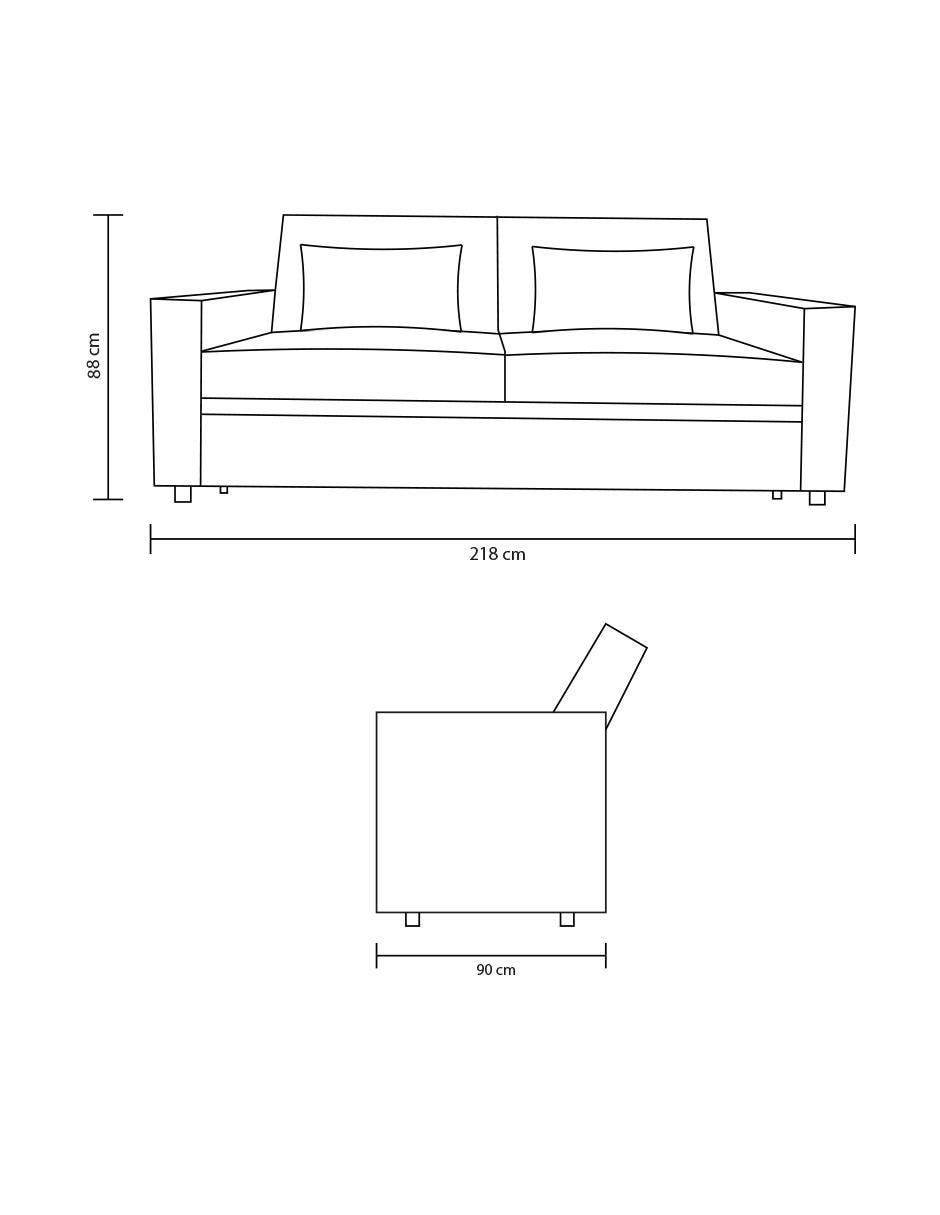 Sofá cama Berlin de tela 3