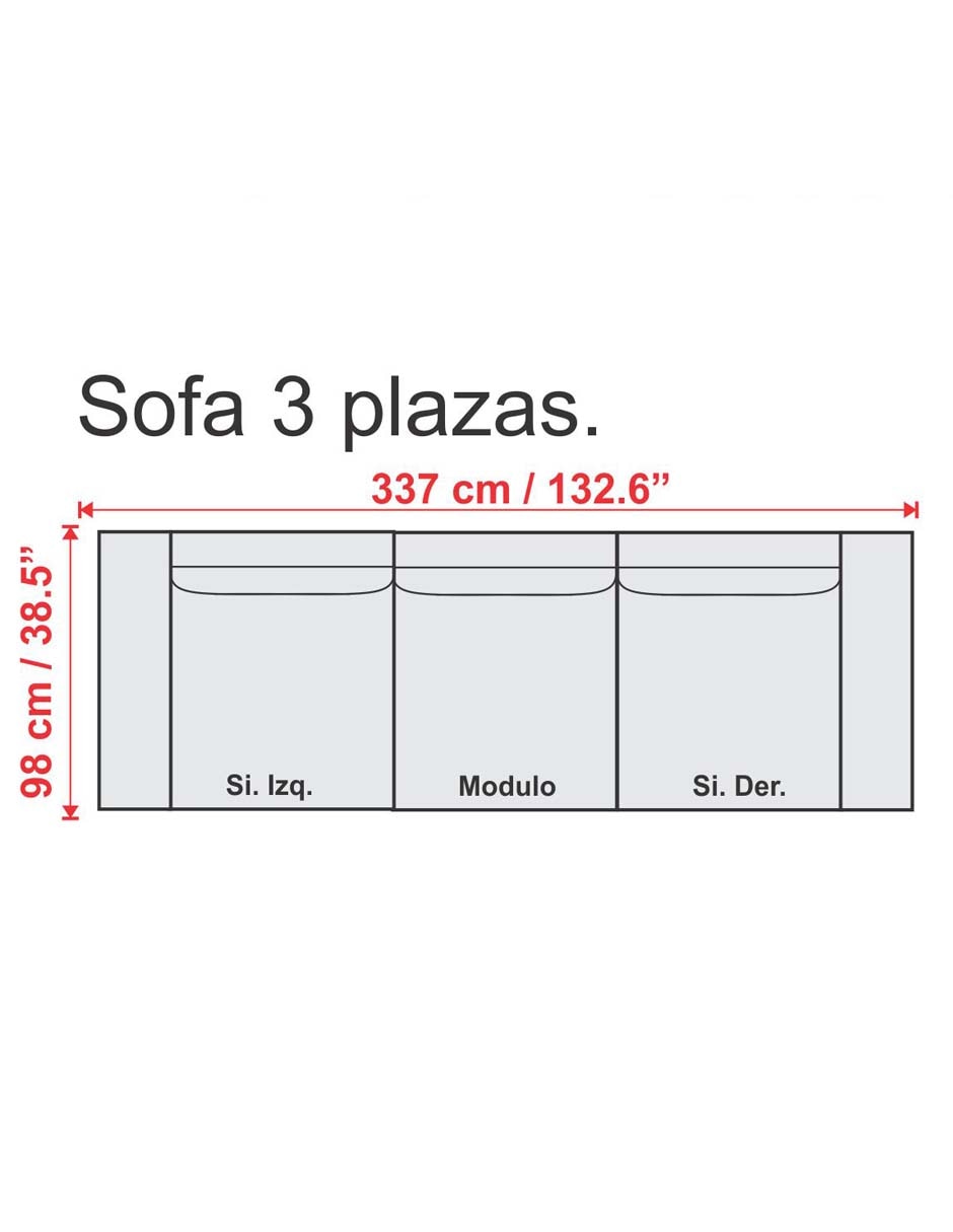 Sofá módulo central Zhou de piel 7
