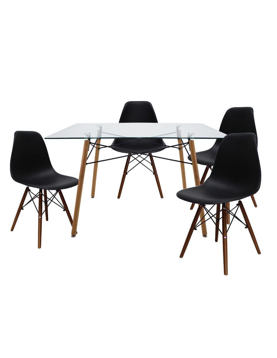 Comedor Eames para 4 personas de cristal Comedor Eames para 4 personas de cristal