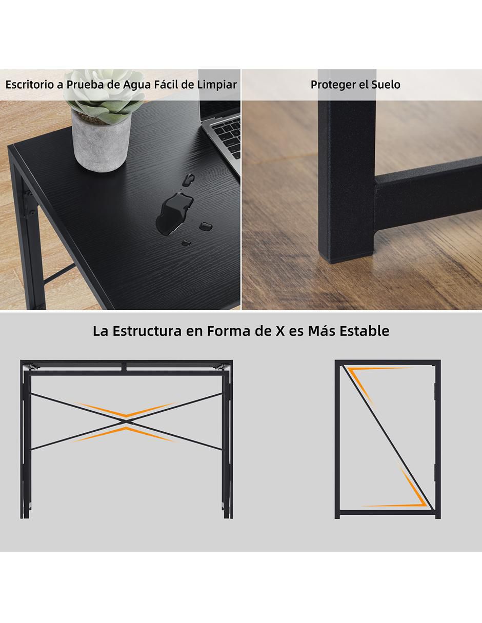 Escritorio Harper Black Wood de MDF 8
