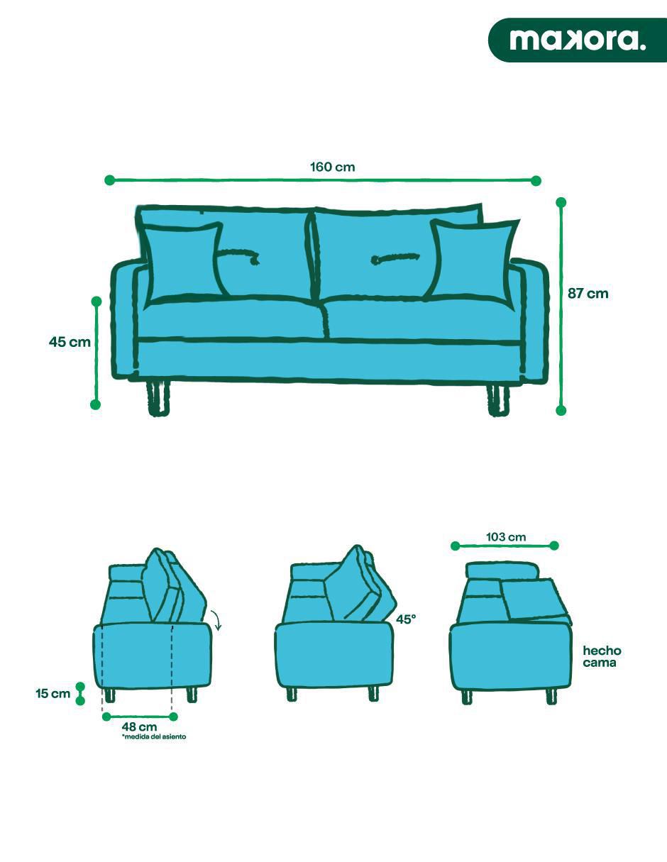 Sofá cama armable Zambroni Makora de velvet
