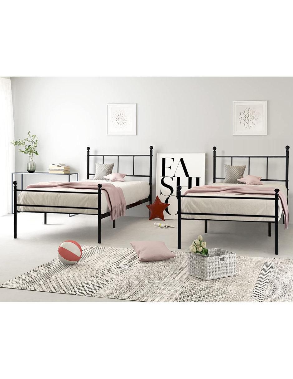 Cama Lovisa Twin Black de metal individual 2
