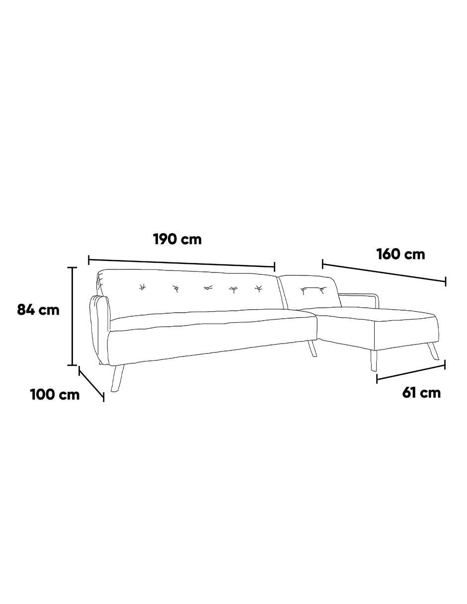 Chaise lounge dererecho Ariel de tela 15