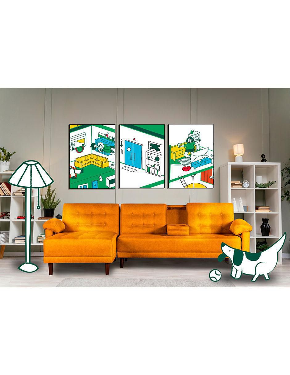 Sala modular harvey con tecnología beehive airflex foam makora "de" lino