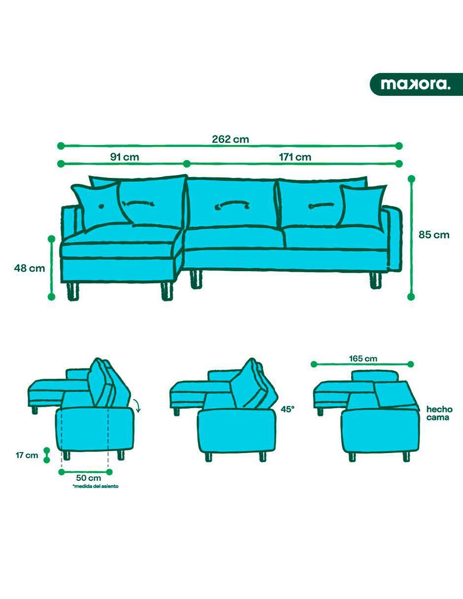 Sala modular harvey con tecnología beehive airflex foam makora "de" lino