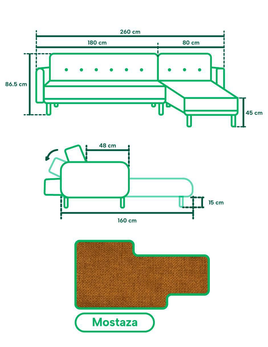 Sala modular makora analia con tecnología beehive airflex foam reversible "de" lino