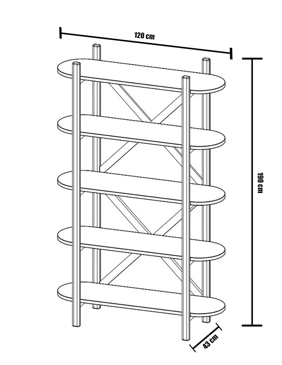 Librero Mali de madera álamo 4