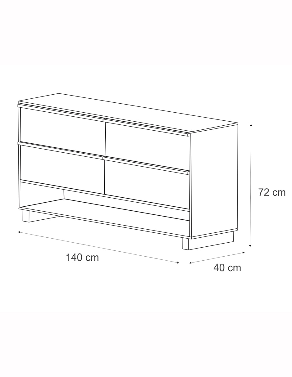 Cómoda Malibu de MDF y chapa 8