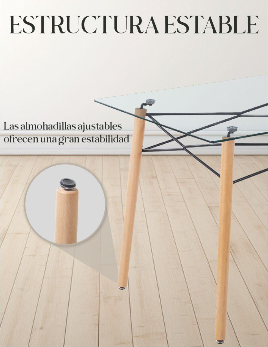 Mesa de comedor armable de vidrio 2