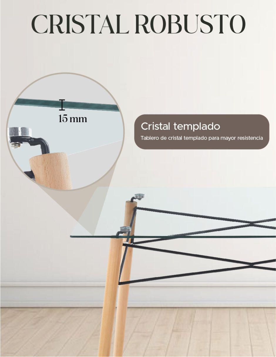 Mesa de comedor armable de vidrio 3