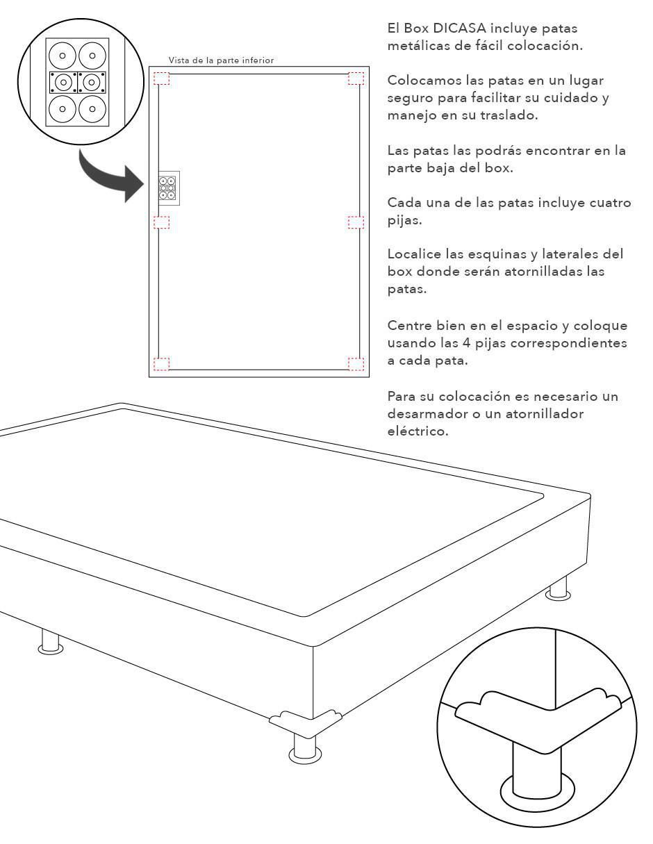 Cama dicasa blend con box "de" madera