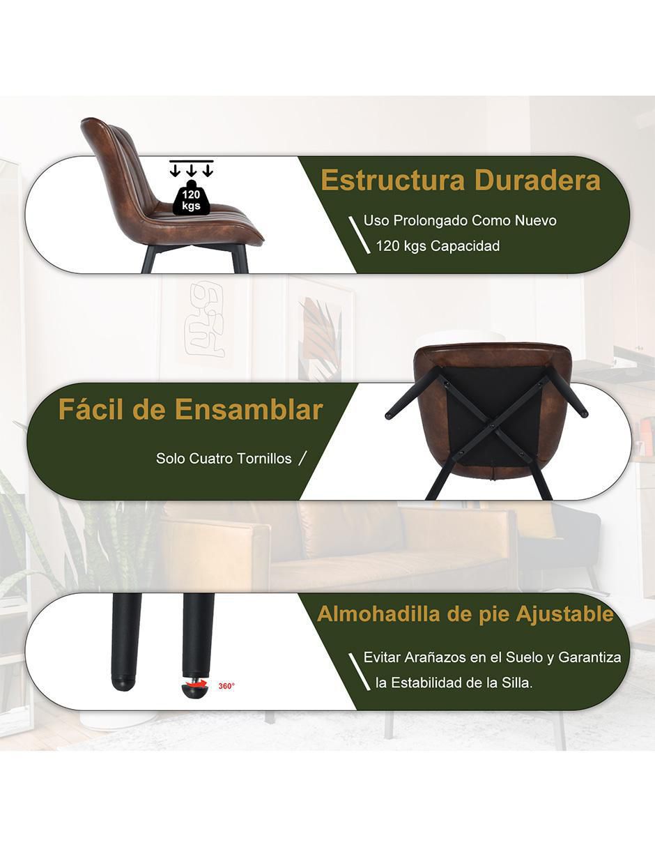 Juego de sillas 2 piezas Nabeora Dining de vinipiel 5
