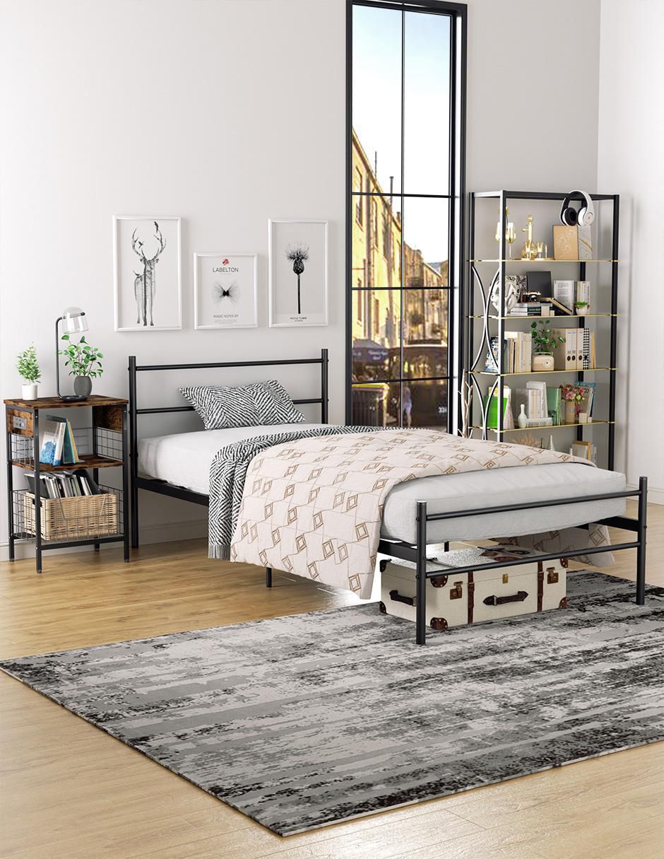 Cama Primo Twin Frosted de metal individual 2