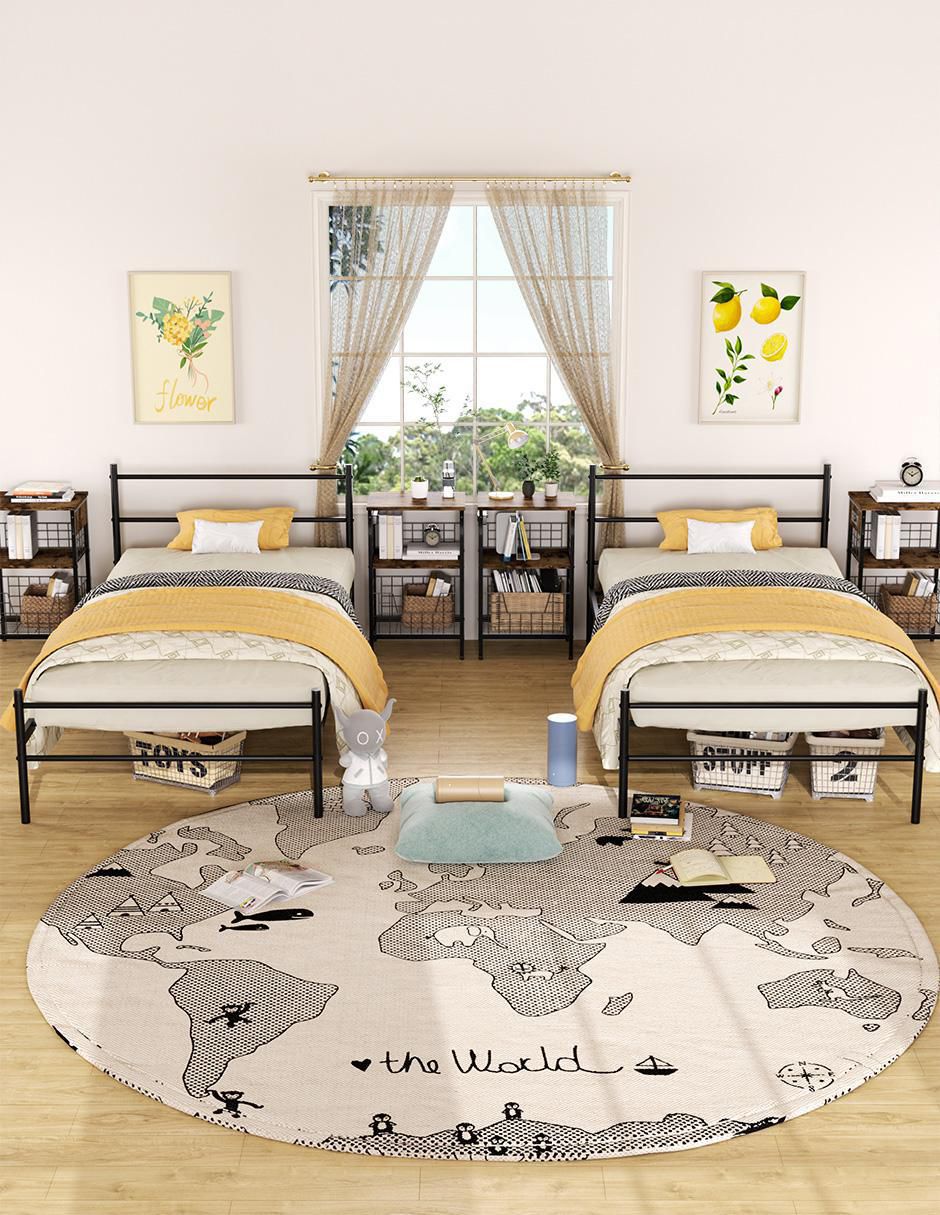 Cama Primo Twin Frosted de metal individual 3