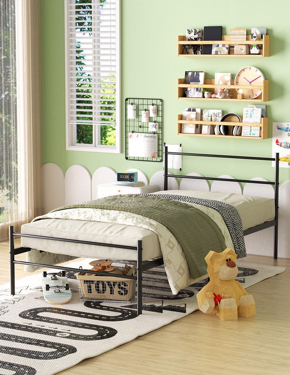 Cama Primo Twin Frosted de metal individual 4