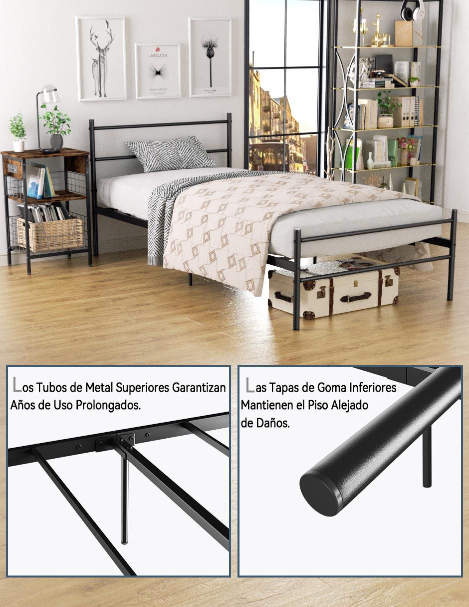 Cama Primo Twin Frosted de metal individual 7