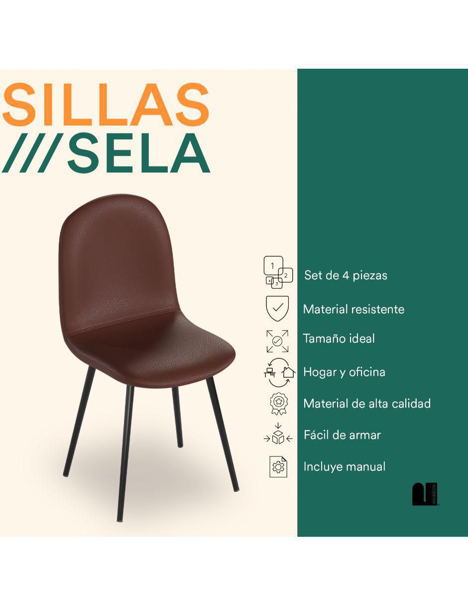 Juego de sillas 4 piezas de vinipiel 2