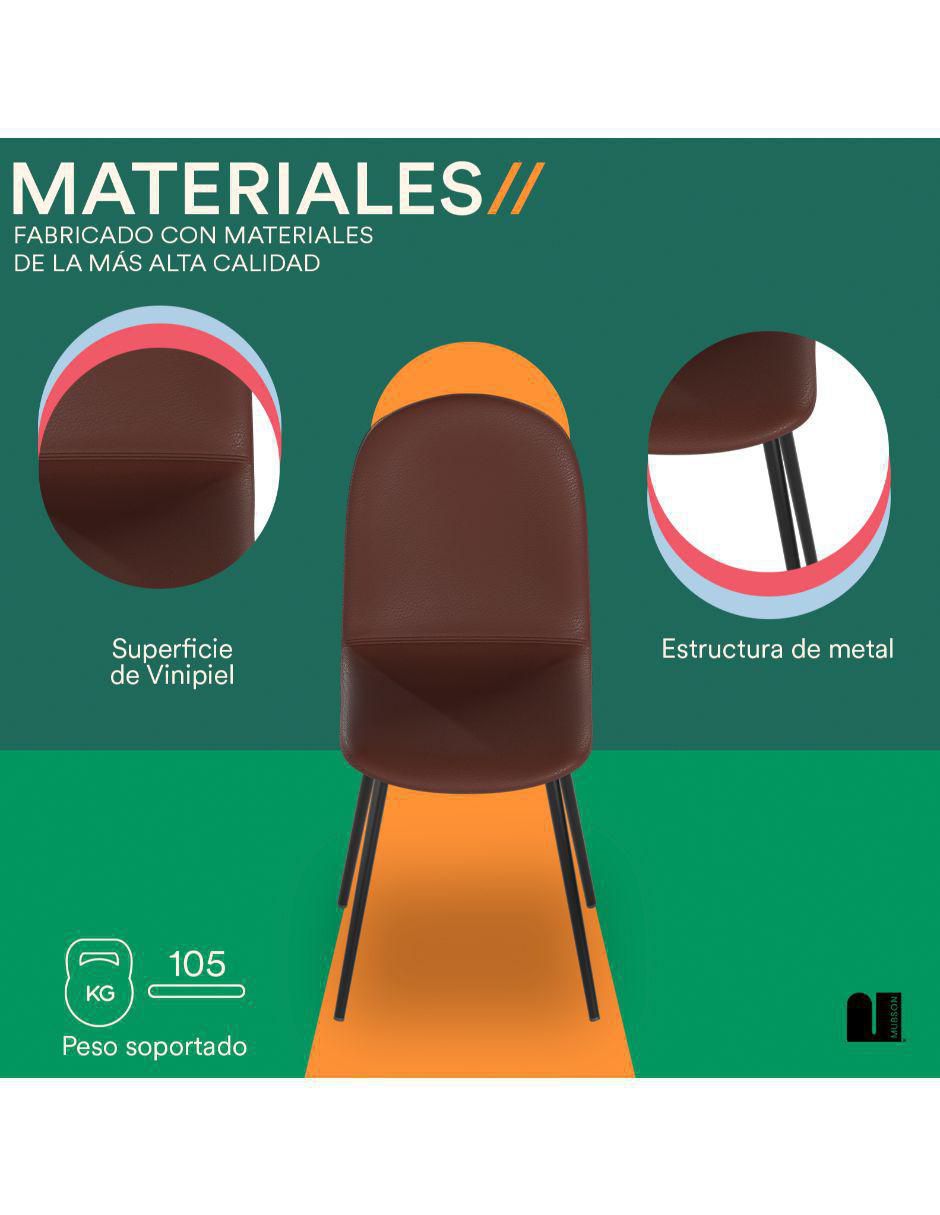 Juego de sillas 4 piezas de vinipiel 3