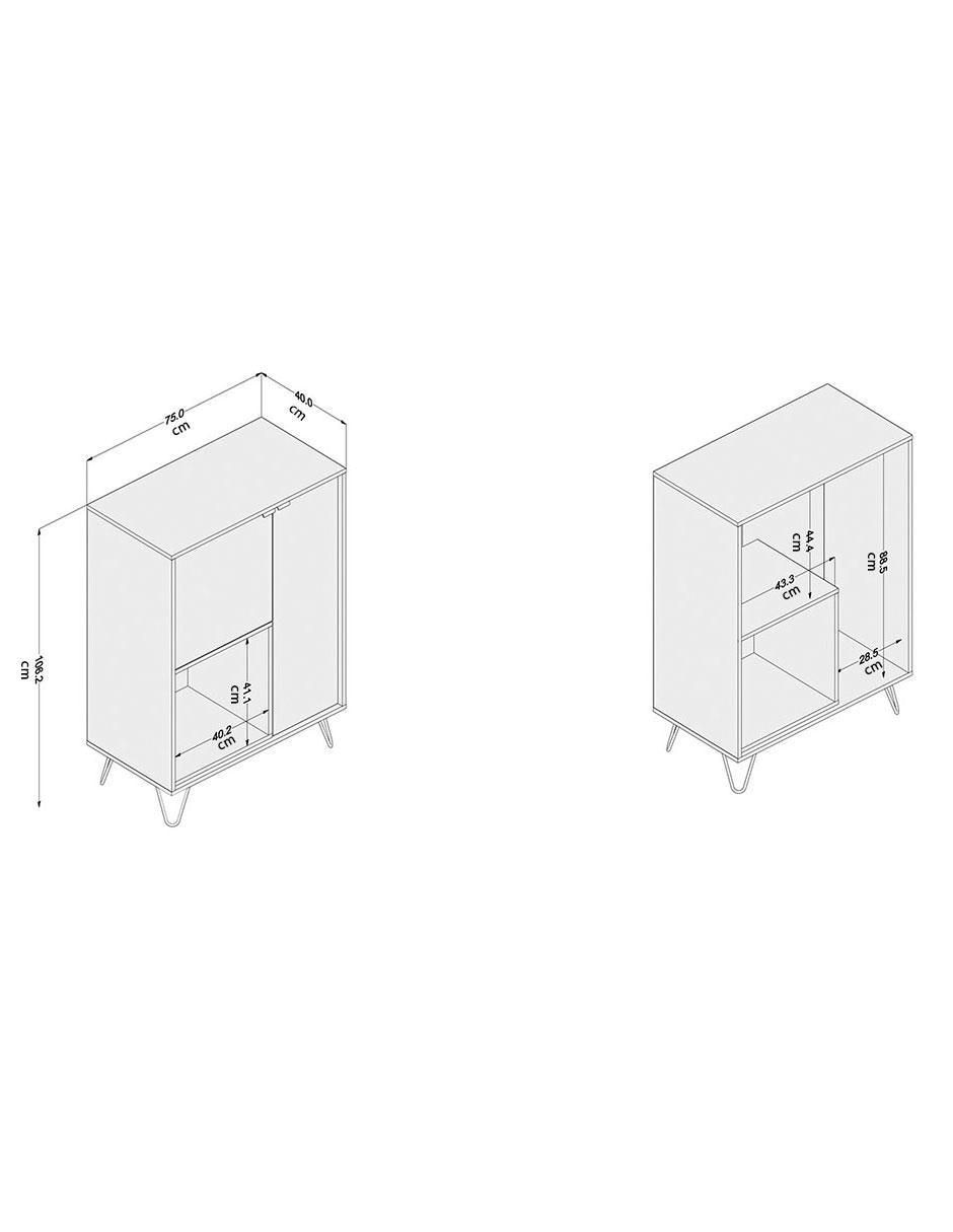 Librero Cayman 750 de MDF 6
