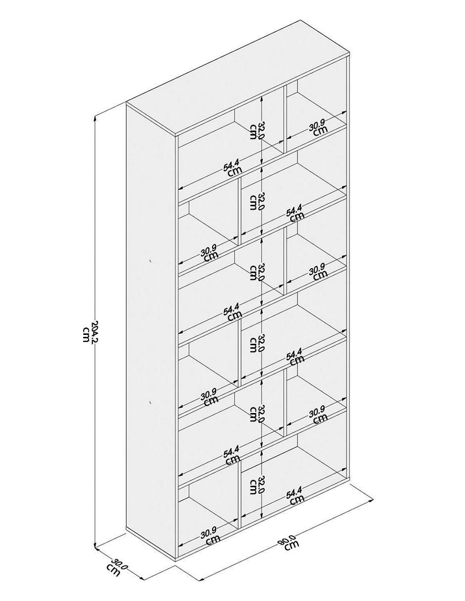 Librero Xangai de MDF 2
